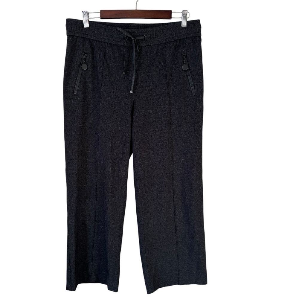 Raffaello Rossi Camilla High Rise Wide Leg Cropped Jersey Pant Grey Size 12